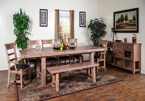Sunny Designs Sandalwood Dining With Bench