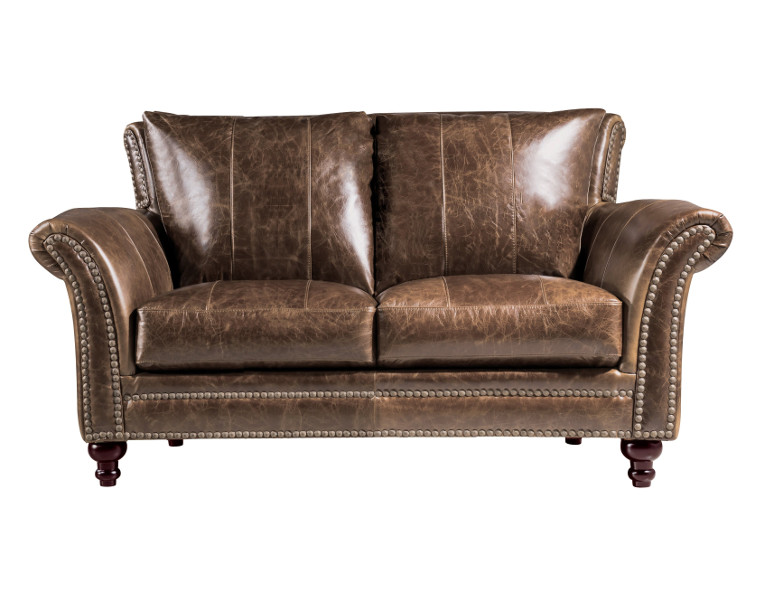 butler leather loveseat in brown leather