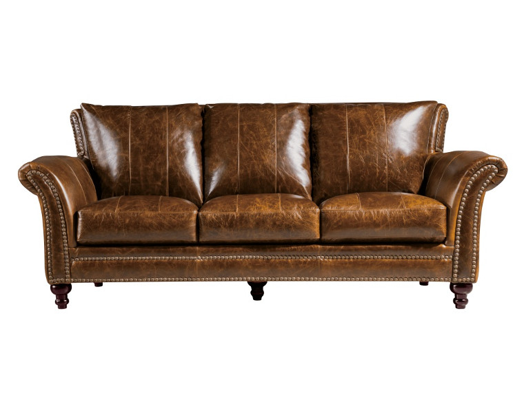 butler leather sofa in brown leather