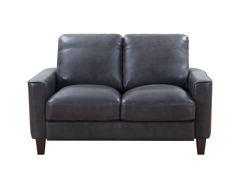 chino leather loveseat in grey leather