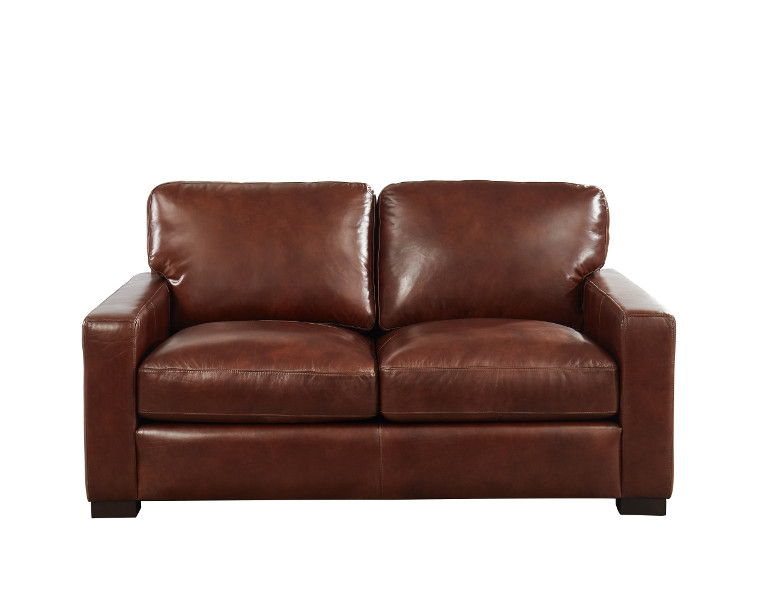 randall loveseat in chestnut brown leather