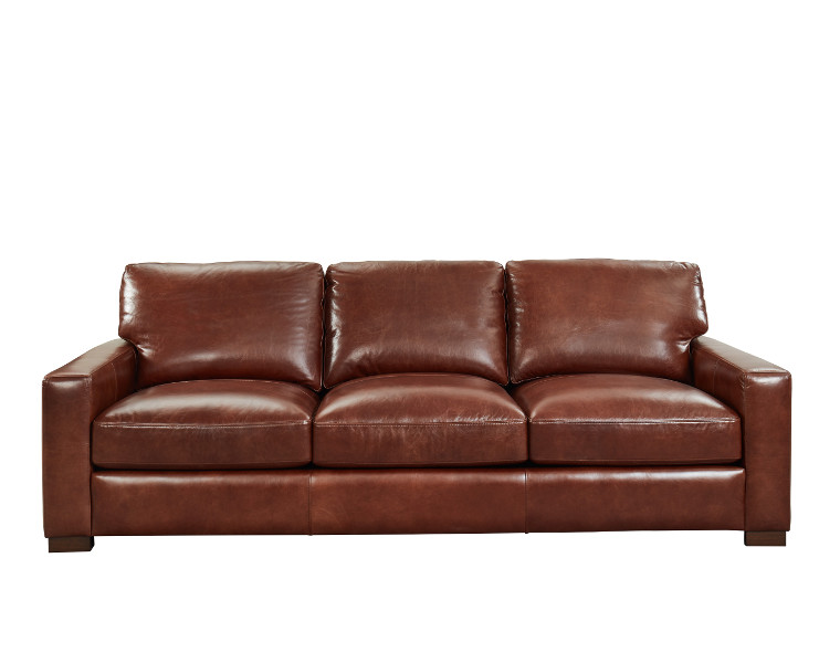 randall leather sofa in chestnut brown leather