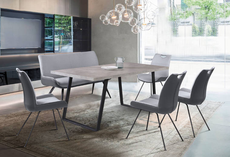 Armen Living Coronado 6pc Faux Concrete Table