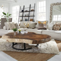 live edge slab coffee table
