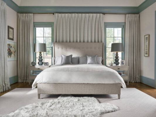 upholstered wing bed - available from wholesale design warehouse